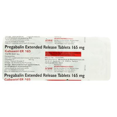 GABAWIN ER 165 Tablet 10's - Neuropathic Pain-Dru