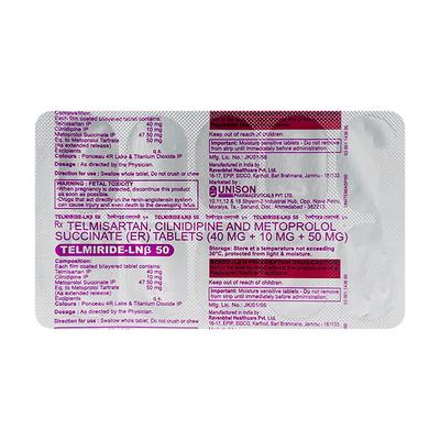 TELMIRIDE LN BETA 50 Tablet 10's - Hypertension-Ana