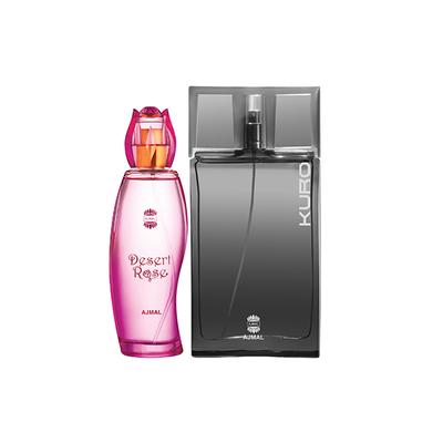 Ajmal Desert Rose EDP Floral Oriental Perfume And Kuro EDP Aromatic Spicy Perfume 190 ml - Perfumes (Edt/Edp)
