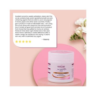 Kozicare Skin Lightening Scrub Deep Cleansing & Exfoliating Formula Enriched With Kojic Acid & Glutathione 100 gm - Scrubs & Exfoliants