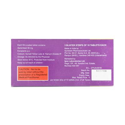 Apraize 30mg Tablet 10'S - Psoriasis/Seborrhea/Ichthyosis-Pso