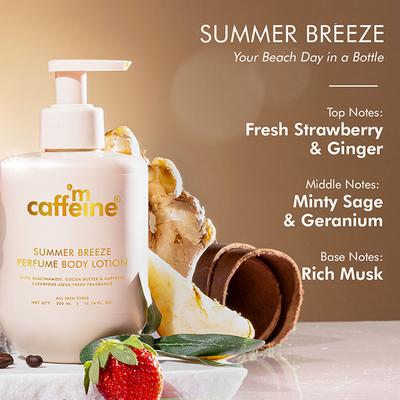 Mcaffeine Summer Breeze Perfume Body Lotion With Niacinamide and Cocoa Butter, Fresh Aquatic Fragrance 300 ml - Creams/Oils/Lotions