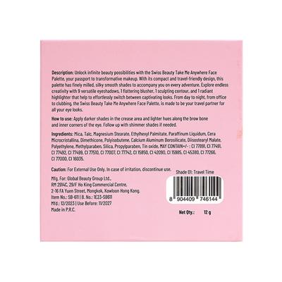 Swiss Beauty Take Me Anywhere Face Palette - Travel Time 45 gm - Blushes
