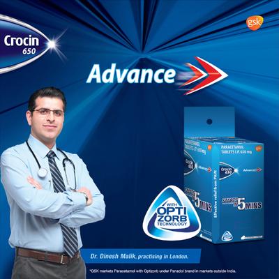 CROCIN ADVANCE 650 Tablet 15's - Fever-Ana