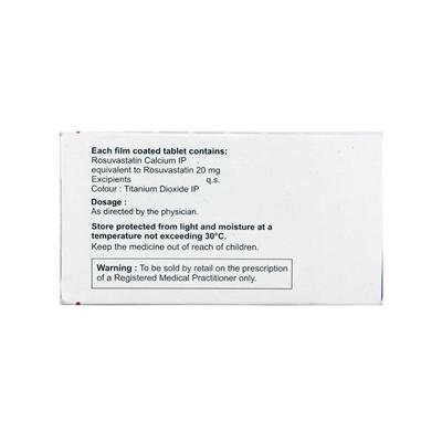 Rosave 20mg Tablet 15'S - High Cholesterol-Dys