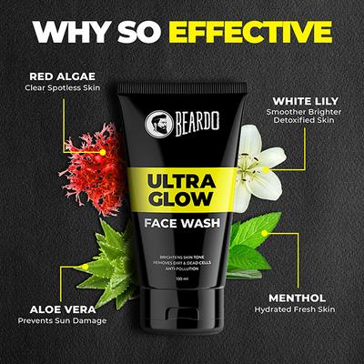 Beardo CB BOF Skin Pro Kit, Ultraglow Face Wash 100ml Face Cream 60gm Vitamin C Toning Serum 30ml For Men 1's - Face Moisturizers