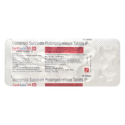 Cardibeta XR 25mg Tablet 10'S - Hypertension-Bet