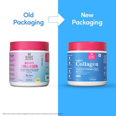 Chicnutrix Mighty Collagen Powder - Japanese Marine Collagen Peptides Lemonade Flavour 237.50 g - Hair & Skin