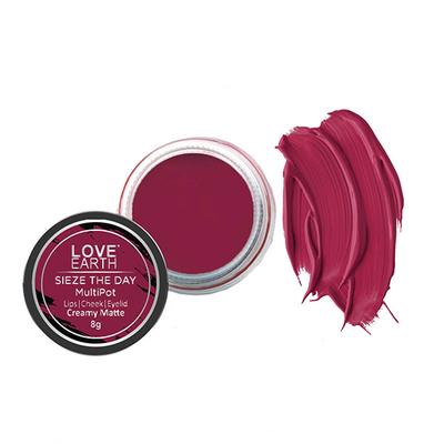 Love Earth Lip Tint & Cheek Tint Multipot-Seize The Day - Raspberry Pink 8 gm - Lip Stains & Tints