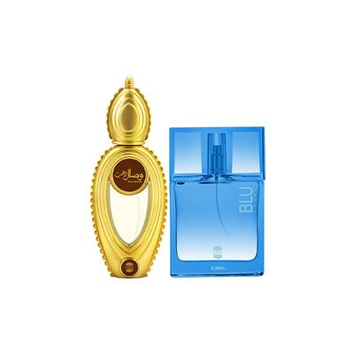 Ajmal Wisal Dhahab EDP Fruity Floral Perfume And Blu Femme EDP Floral Woody Perfume 100 ml - Perfumes (Edt/Edp)