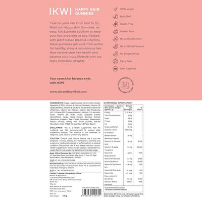 IKWI Happy Hair Gummies With Plant based Biotin 10000 mcg & Vitamin A, C, E 1's - Hair & Skin
