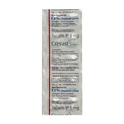Crevast 5mg Tablet 10'S - High Cholesterol-Dys