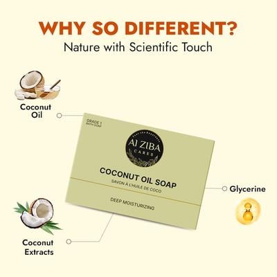 Alziba Cares Soap - Coconut Oil 100 g - Soaps
