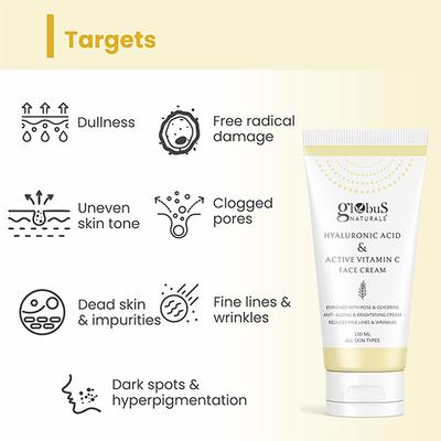 Globus Naturals Hyaluronic Acid & Vitamin C Face Cream 100 ml - Face Moisturizers