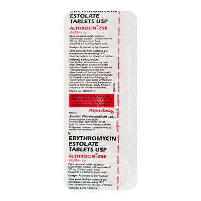 Althrocin 250mg Tablet 10'S - Bacterial Infections-Mac