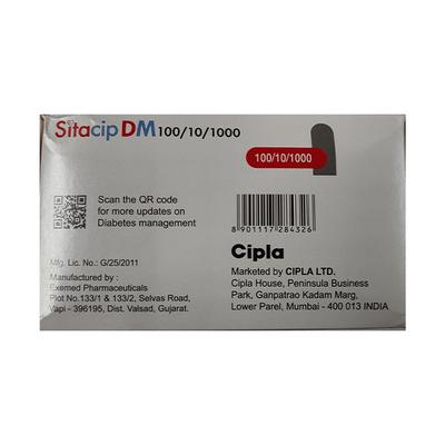 SITACIP DM 100/10/1000 Tablet 10's - Diabetes-Ant