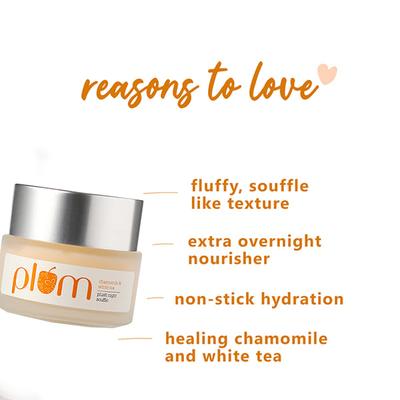 Plum Chamomile & White Tea Plush Night Souffle 50 Gm - Night Cream