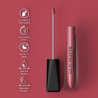 Bella Voste Ulti-Matte Liquid Lipstick Mauve Nude (02) 3.7 Ml - Liquid Lipsticks