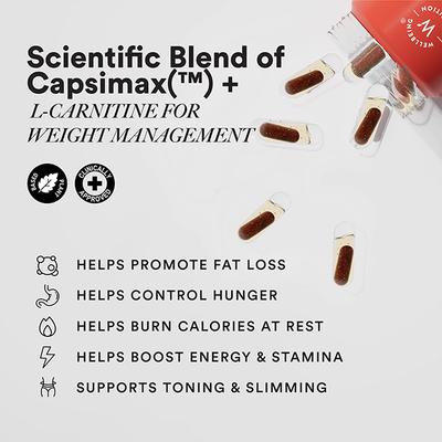 Wellbeing Nutrition Slow Burn with Capsimax Garcinia Chromium and Liquid L Carnitine Clinically Proven Supplement - Weight Loss