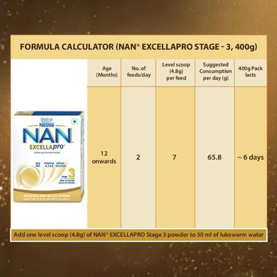 Nestle NAN Excellapro 3 (After 12 Months) Follow Up Formula Powder 400 gm - Baby And Infant Supplements