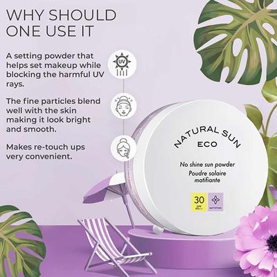 The Face Shop Naturalsun Eco No Shine Sun Powder SPF 30 PA++ Mattifying 13gm - Face Sunscreen