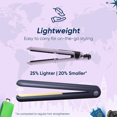 Vega Go Mini Hair Straightener for Women with Quick Heat Up, Best for Travelling (VHSH-40) 340 gm - Straighteners