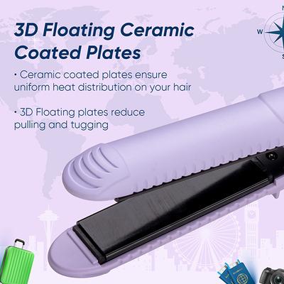 Vega Go Mini Hair Straightener for Women with Quick Heat Up, Best for Travelling (VHSH-40) 340 gm - Straighteners