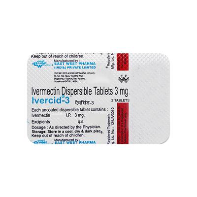 Ivercid 3mg Tablet 2'S - Parasitic Worms-Ant