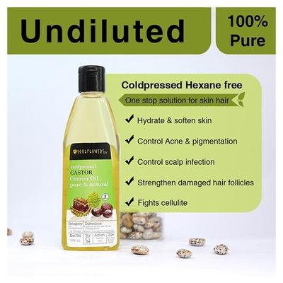 Soulflower Coldpressed Castor Carrier Oil 225 ml - Hair Oils