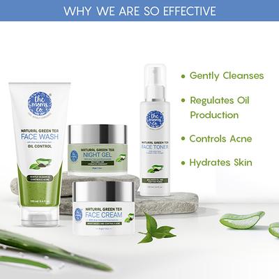 The Moms Co. Oily Skin Complete Care Kit-Green Tea Face Wash, Toner, Night Cream, Day Cream 1's - Face Moisturizers