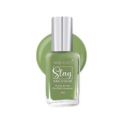 Swiss Beauty Slay Nail Color, Shade - Cool Green 13 gm - Nail Polish