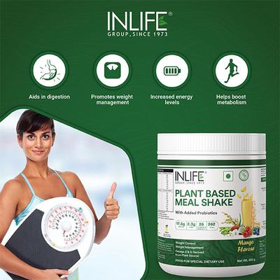 INLIFE Plant Based Meal Shake Powder - Mango 500 g - Weight Loss