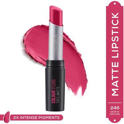Chambor Tres Matte Lipstick Lasting Bold Pigment With SPF 30 N 246 Geneve Orchids 3.2 gm - Lipsticks