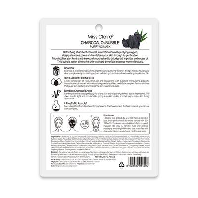Miss Claire Charcoal O2 Bubble Purifying Mask 20 Gm - Masks & Peels