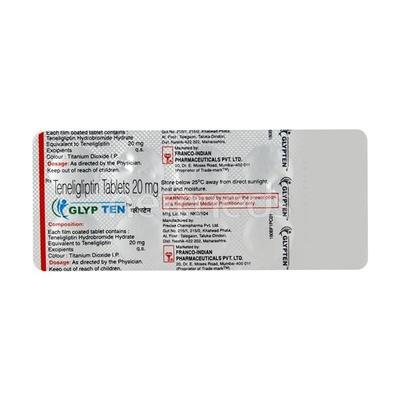 Glypten 20mg Tablet 10'S - Diabetes-Ant