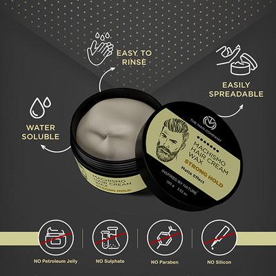 The Man Company Matte Effect Strong Hold - Machismo Cream Wax Almond Oil & Vitamin E 100gm - Hair Gels & Waxes