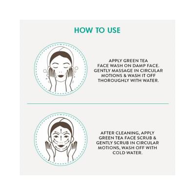 mCaffeine Quick Green Tea Detox Kit - Cleanse & Exfoliate 200 gm - Scrubs & Exfoliants