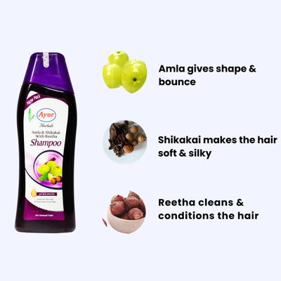 Ayur Herbals Amla Shikakai Reetha Shampoo 1000 ml - Personal Care (Ayush)