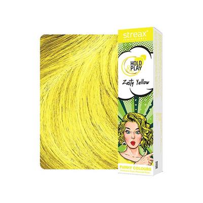 Streax Professional Hold & Play Funky Colours - Zesty Yellow Hair Colour 100 gm - Crème