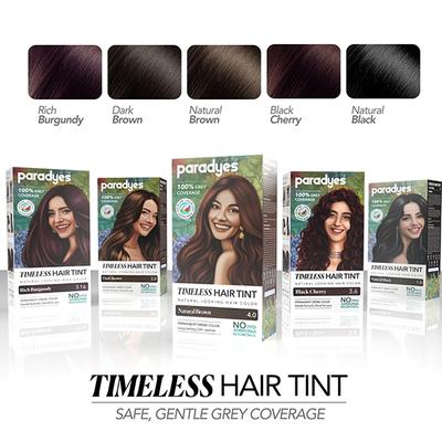 Paradyes Permanent Mini Dark Brown Timeless Hair Tint for Complete Grey Coverage Dark Brown 60 gm - Crème