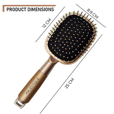 Majestique Detangling Paddle Brush, Refresh and Extend for All Hair Types - Golden 1's - Hair Brushes