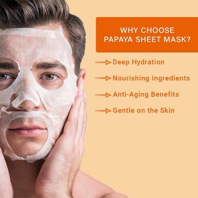 Mancode Papaya Facial Sheet Mask for All SKin Types 25 ml - Face Mask
