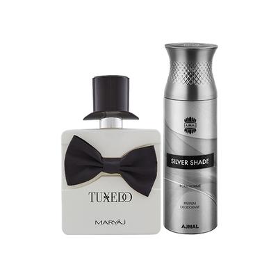 Maryaj Tuxedo EDP Spicy Woody Perfume And Ajmal Silver Shade Homme Deodorant Citrus Woody Fragrance 300 ml - Men Perfumes (Edt/Edp)