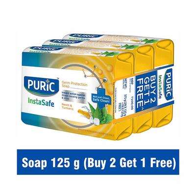 Puric InstaSafe Germ Protection Soap - Neem & Turmeric (Buy 2 Get 1 Free) - Soaps