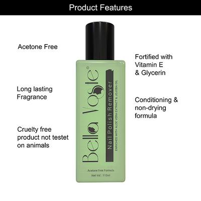 Bella Voste Nail Paint Remover Acetone Free - Aqua (01) 110 ml - Nail Polish Remover