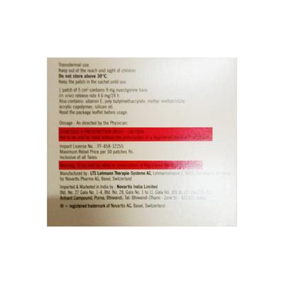 Exelon Patch 5 4.6mg Transdermal Patch 30'S - Alzheimer-Neu