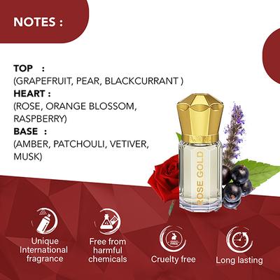 Ajmal Rose Gold Concentrated Perfume Free From Alcohol for Unisex 5 ml - Perfumes (Edt/Edp)