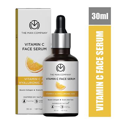 The Man Company Vitamin C Face Serum - Hyaluronic Acid Boosts Collagen Evens Skin Tone 30ml - Face Creams