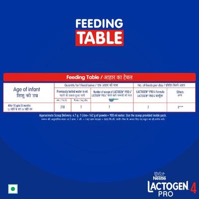 Nestle LACTOGEN PRO 4 Follow Up Formula with Whey Protein, Iron, Vitamin A, C & D (After 18 Months Upto 24 Months) Powder 400 g - Baby And Infant Supplements