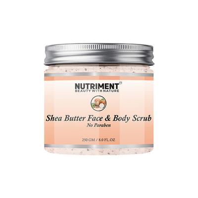 Nutriment Shea Buter Face and Body Scrub All Skin Type 250 gm - Scrubs & Exfoliants